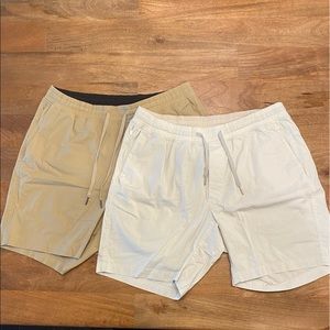 2 Pairs Lululemon Bowline Shorts XL Trench & White Opal